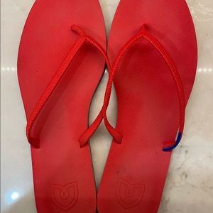Rothy’s red flip flops, color: firecracker, size 10, like new